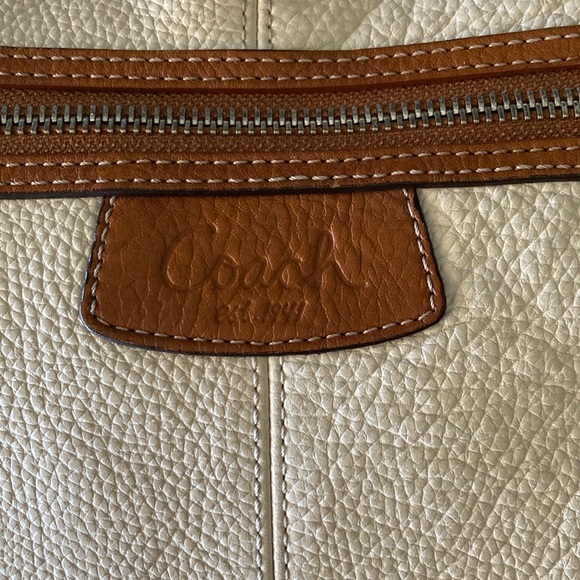 Coach Cream and Tan Leather Crossbody Bag - Picture 8 of 15
